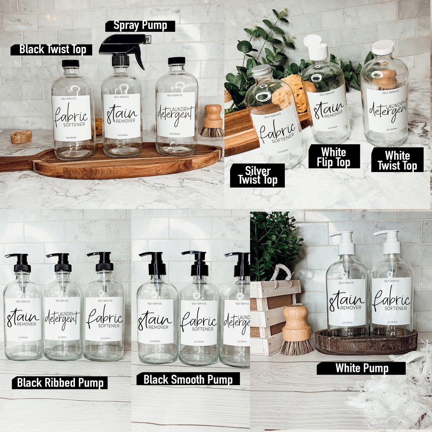16oz Glass Clear Dispenser | Black Label