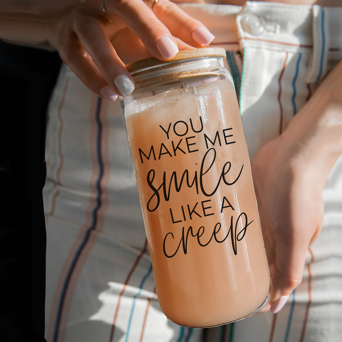Smile Like a Creep Glass Cup