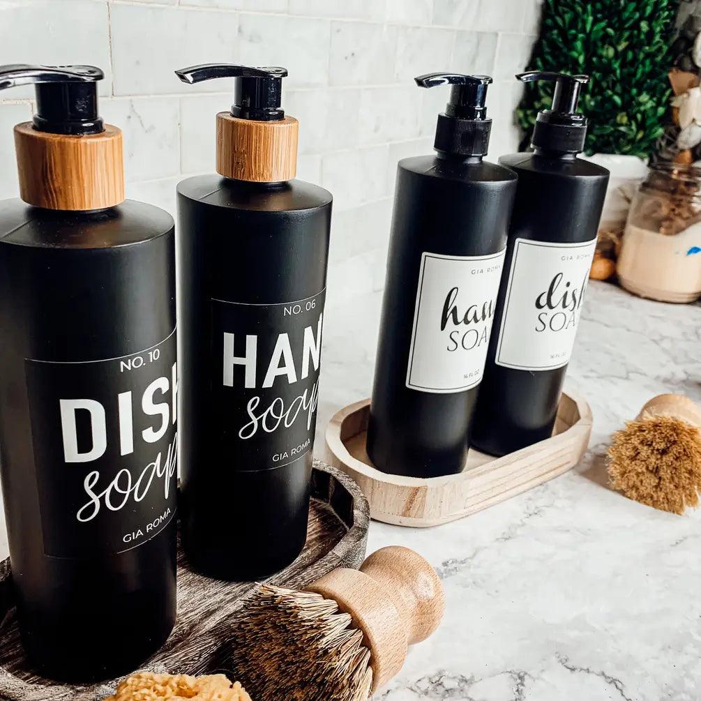 16oz Plastic Black Bottle Dispenser