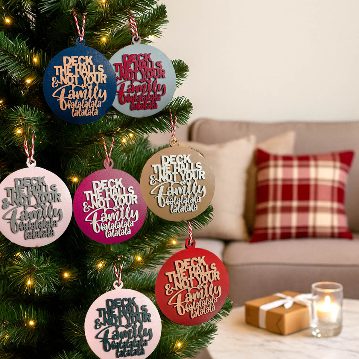 Deck the Halls Ornmanet 12 Colors