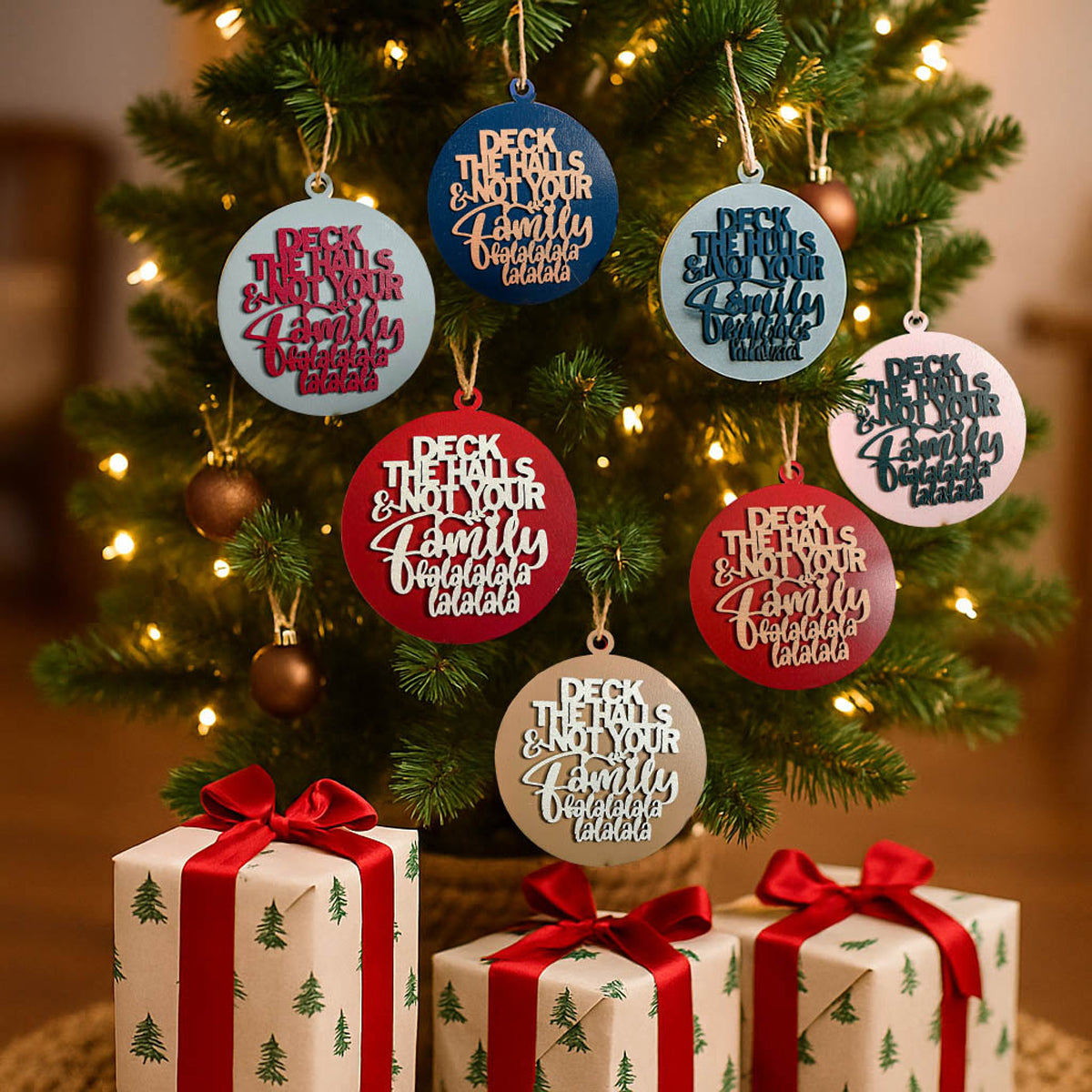Deck the Halls Ornmanet 12 Colors