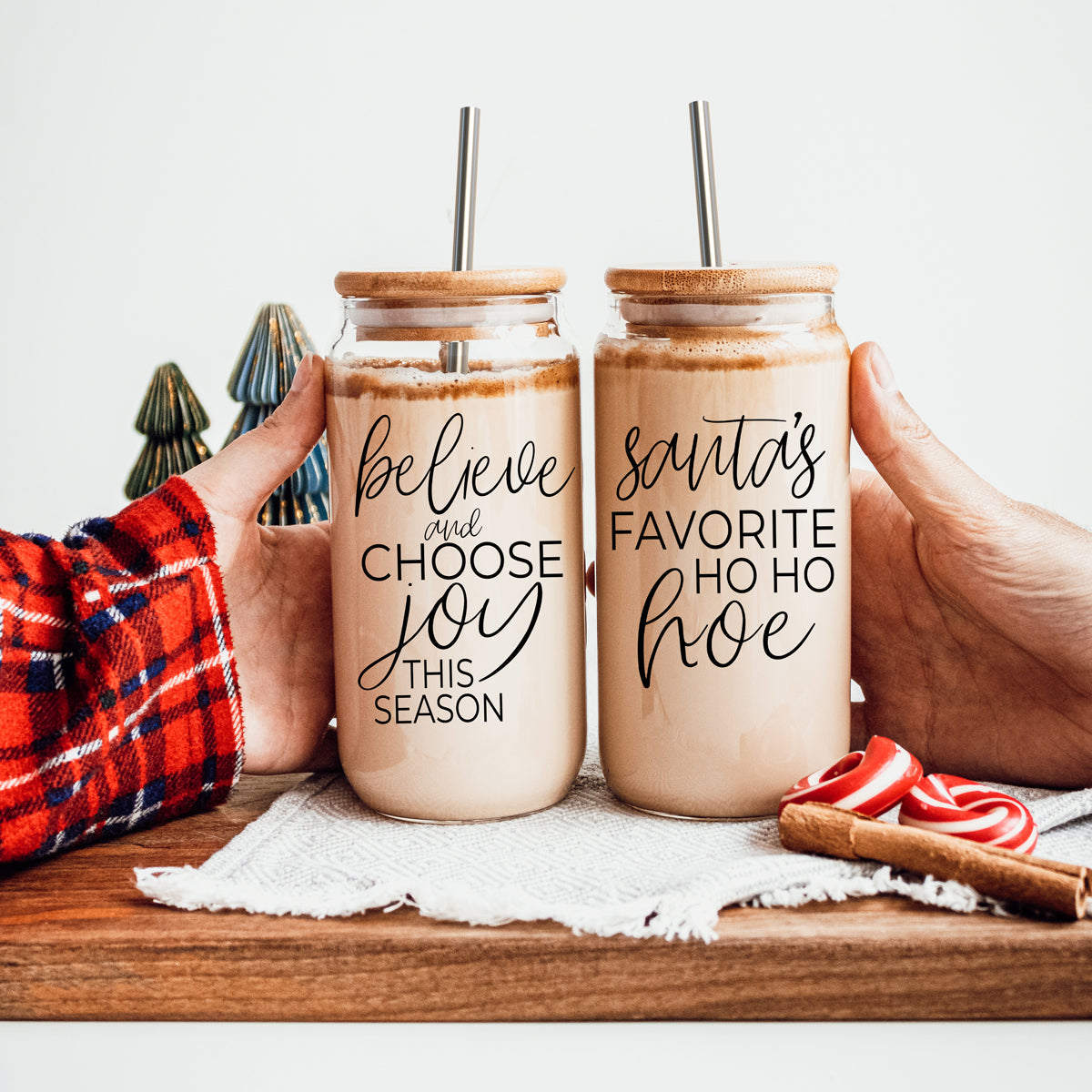 Believe & Joy Glass Cup