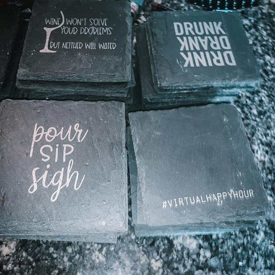 Drink Drank Drunk Coasters
