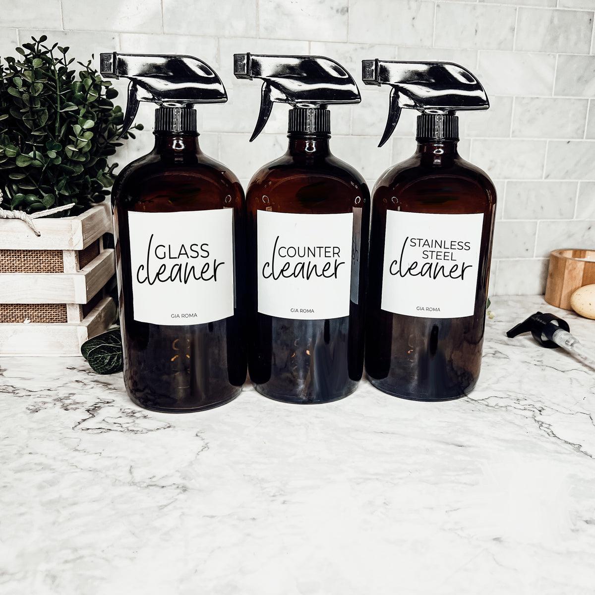 32oz Glass Amber Dispensers
