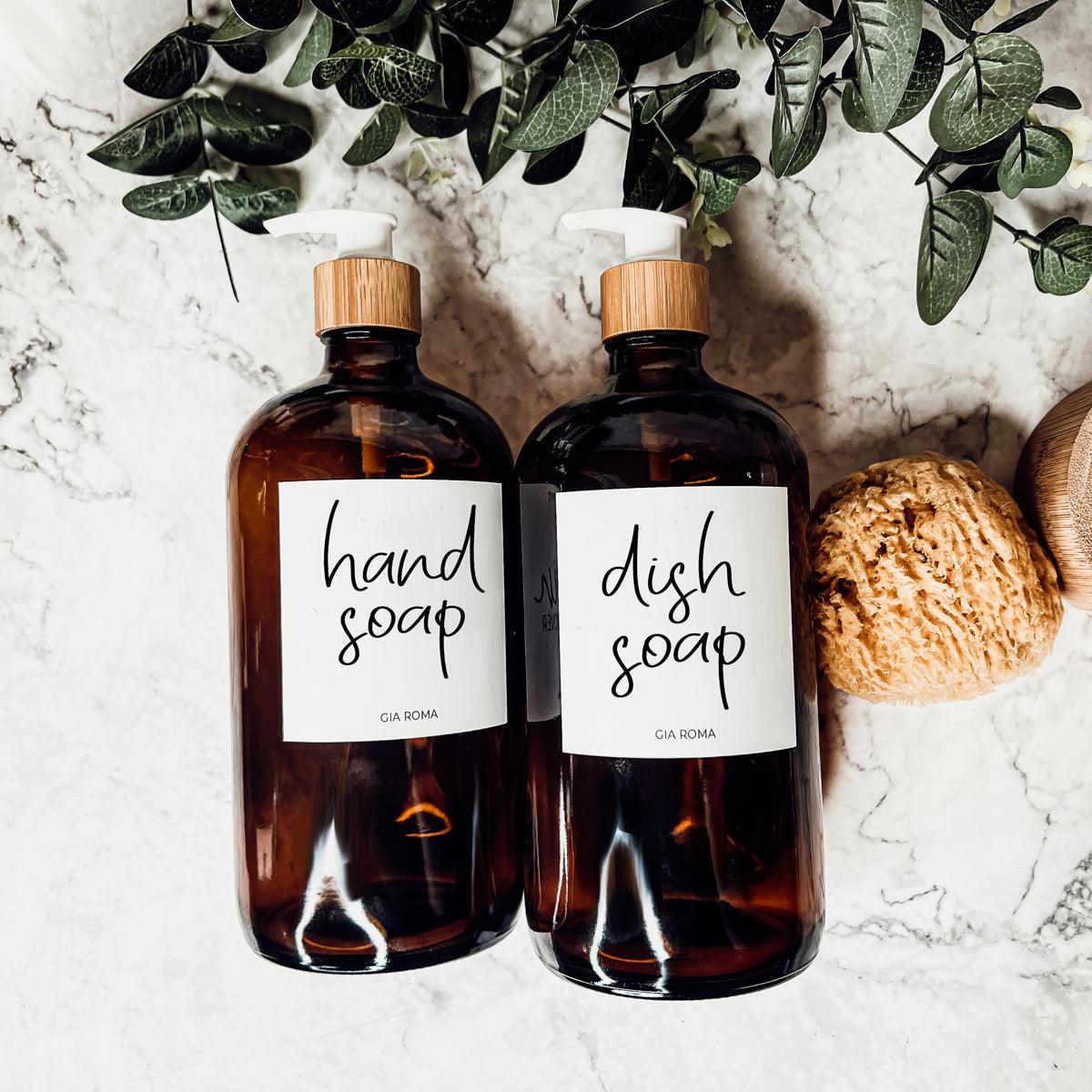 32oz Glass Amber Dispensers