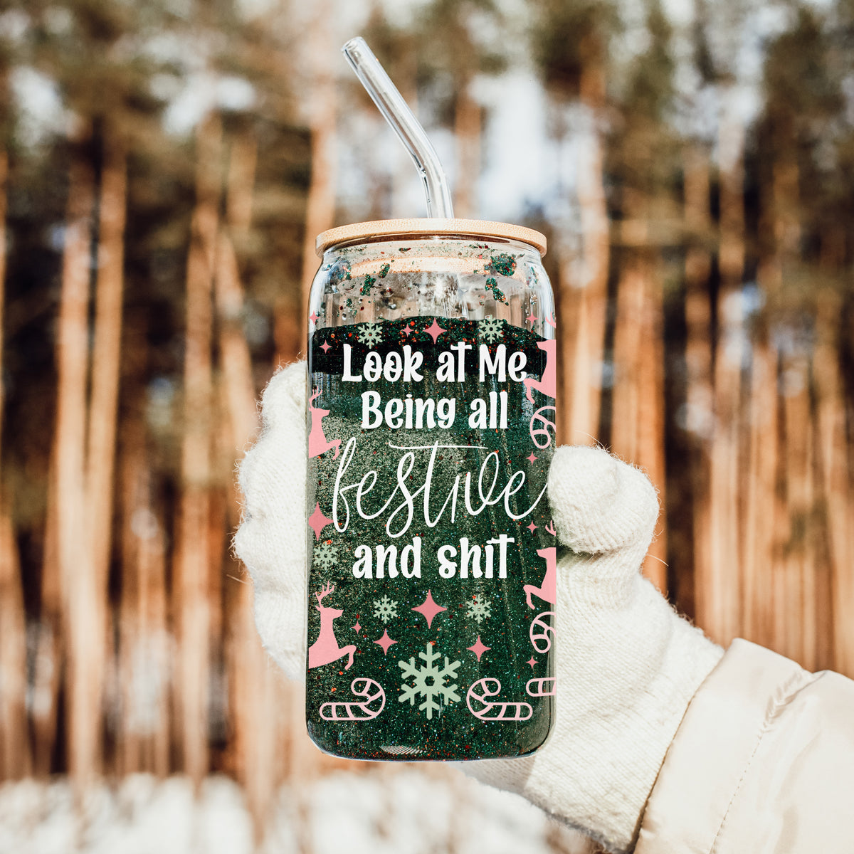 Being Festive Glass Cup