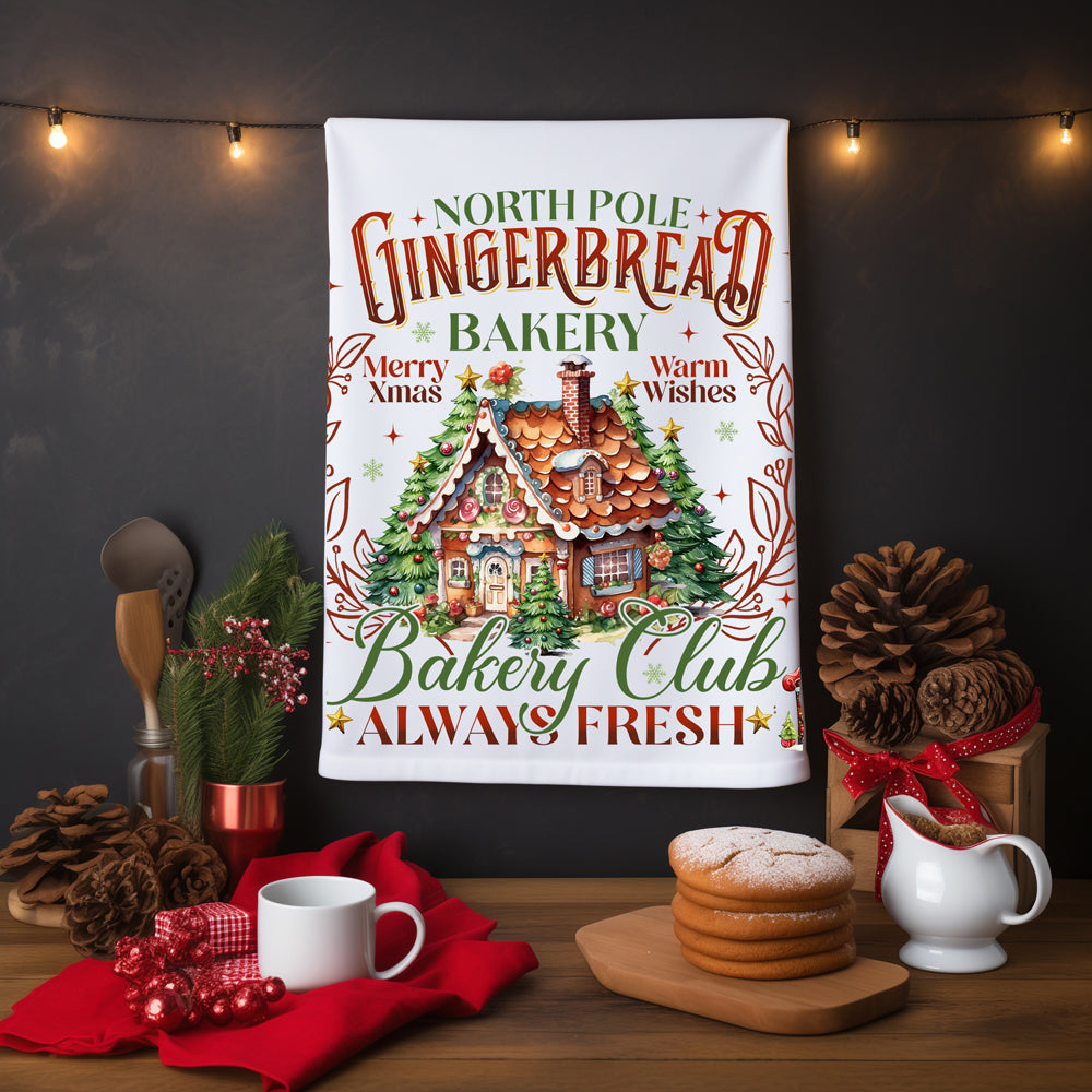 Always fresh bakery Christmas kitchen towel
Merry Christmas gingerbread kitchen towel
Warm wishes holiday kitchen towel