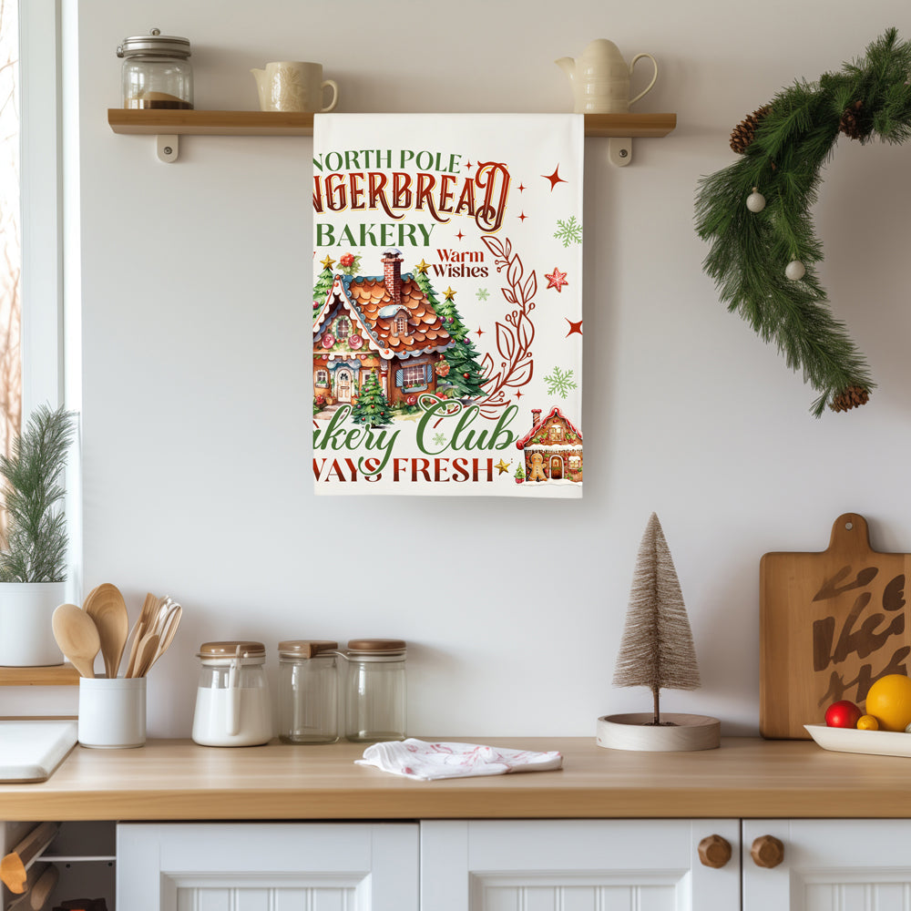 Gingerbread village kitchen towel holiday
Christmas bakery club kitchen towel
Holiday home kitchen towel gingerbread