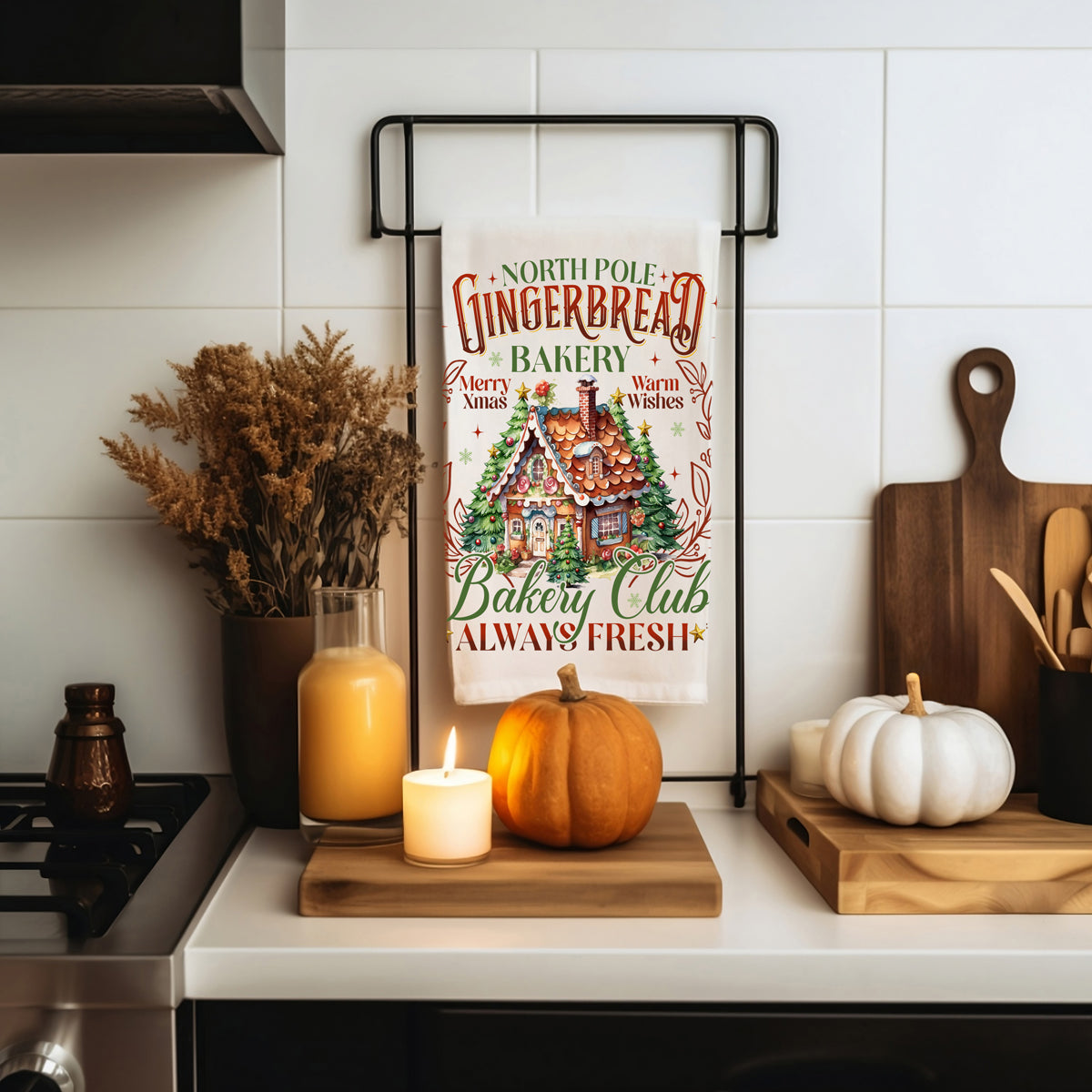 Festive gingerbread kitchen home decor
Gingerbread bakery kitchen towel cotton
Christmas gingerbread home decor towel