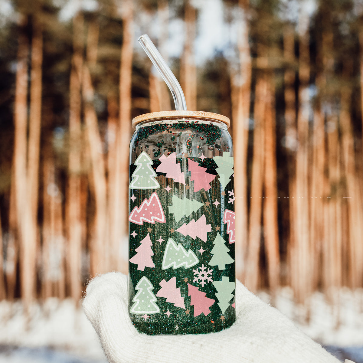 Tree Tops Glisten Glass Cup