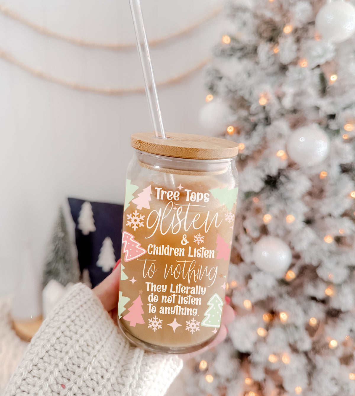 Tree Tops Glisten Glass Cup