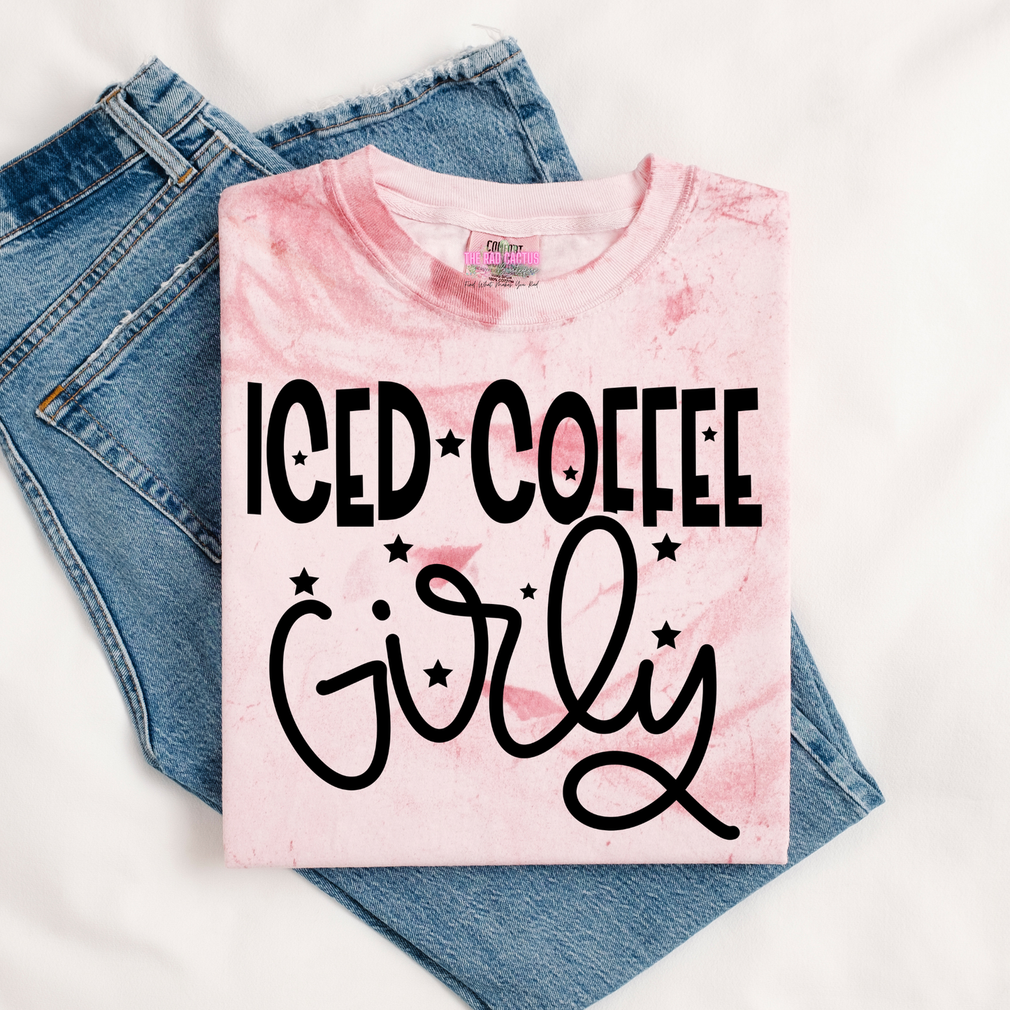 Iced Coffee Girly Graphic Tee or Crewneck Sweatshirt