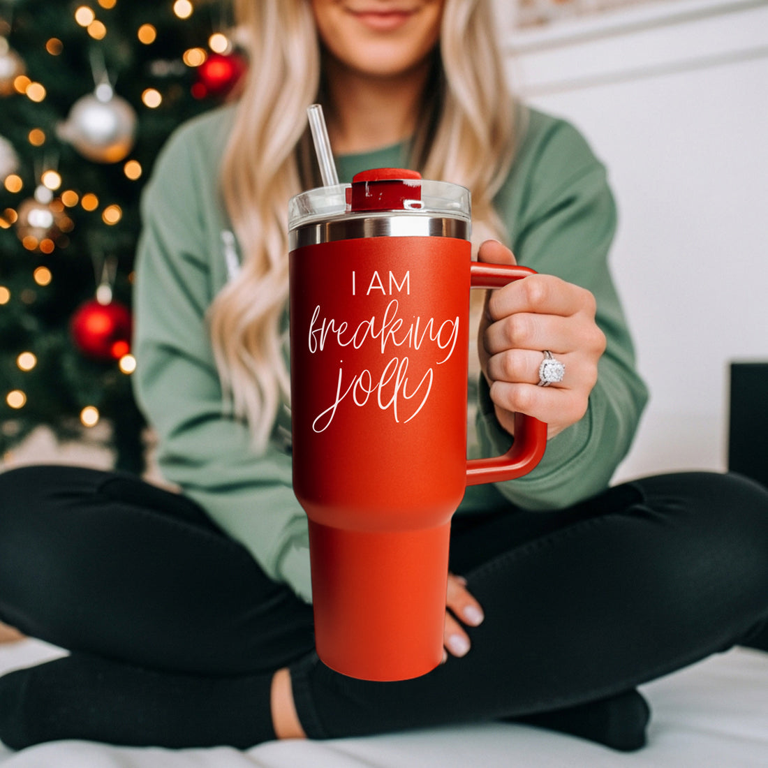 Holiday gathering tumbler - I am freaking jolly Christmas
Christmas celebration tumbler red green - I am freaking jolly 40oz
Christmas gift tumbler 40oz red green - I am freaking jolly best seller