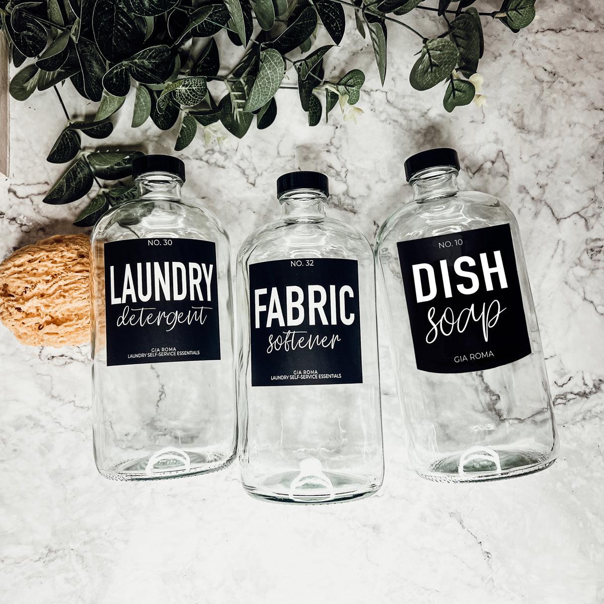 Black Label Laundry Soap Bottles Modern