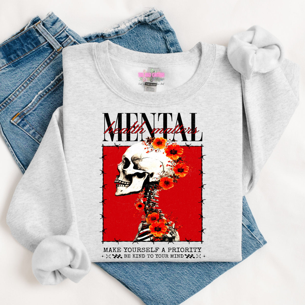 Mental Health Matters Black Detail Graphic Tee or Crewneck