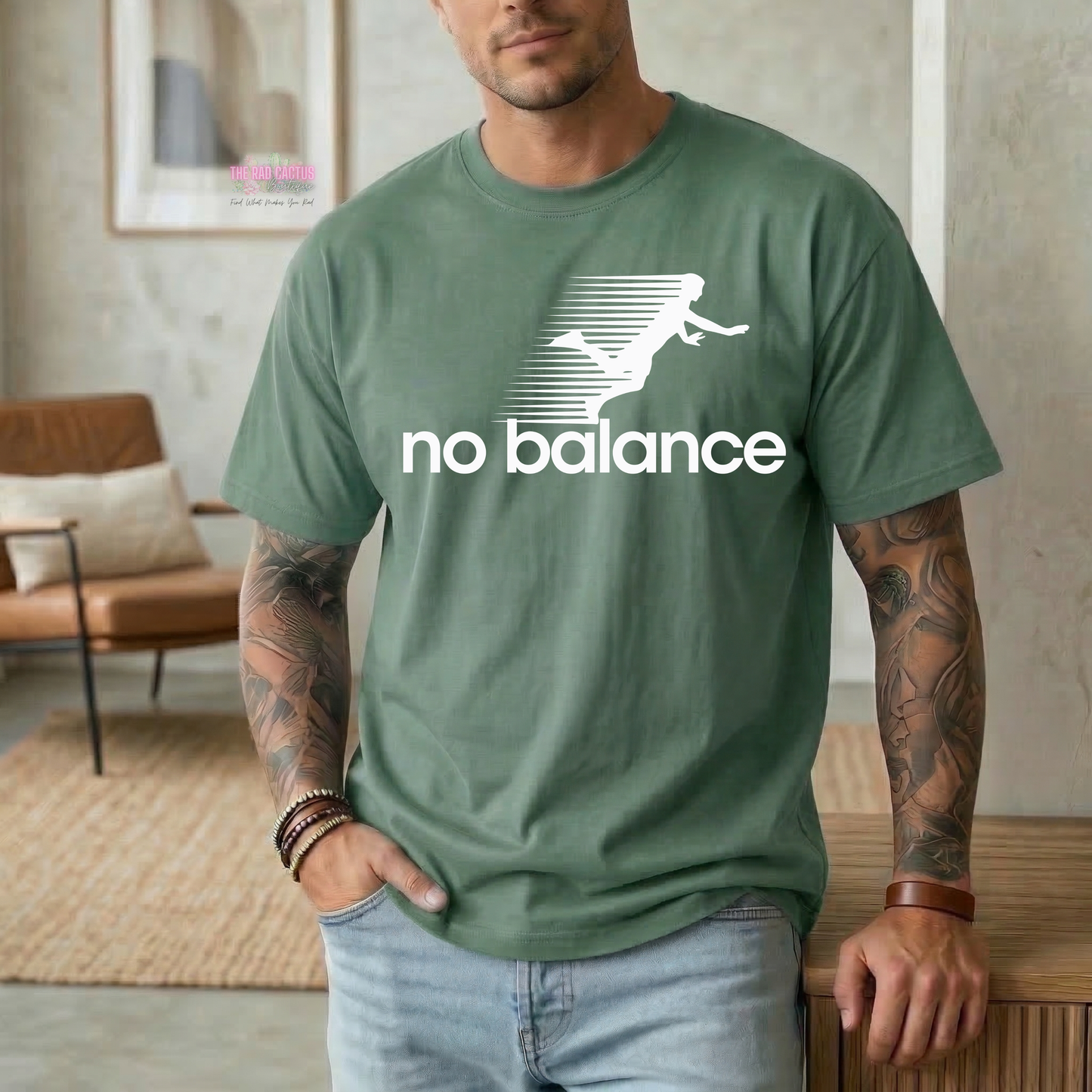 Balance Questionable White Ink Graphic Tee or Crewneck Sweatshirt