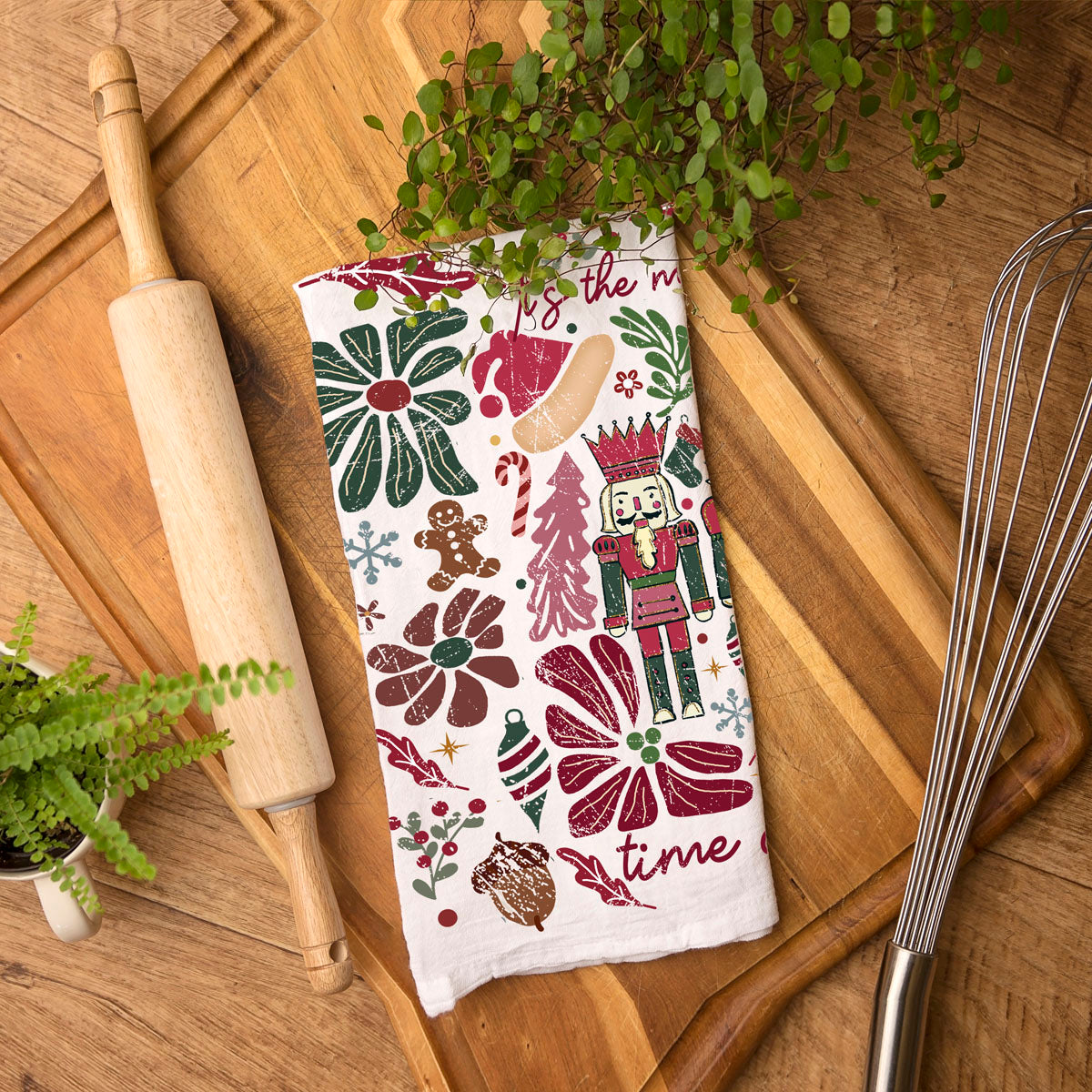 Boho Floral Nutcracker Towel