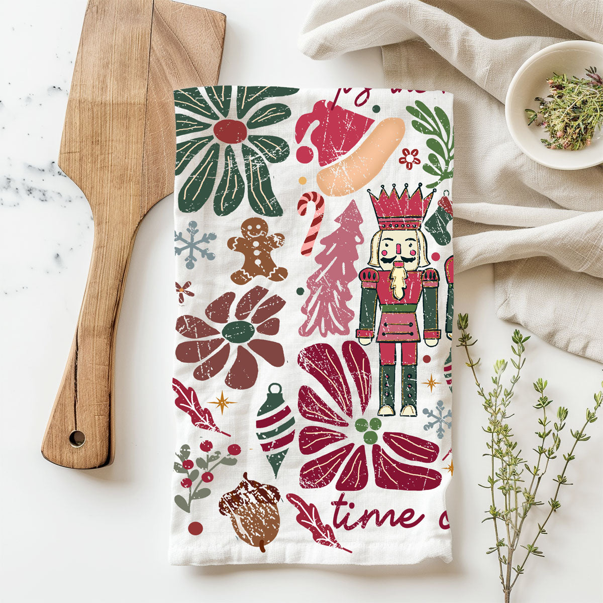 Boho Floral Nutcracker Towel