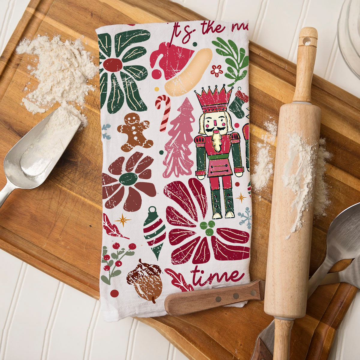 Boho Floral Nutcracker Towel