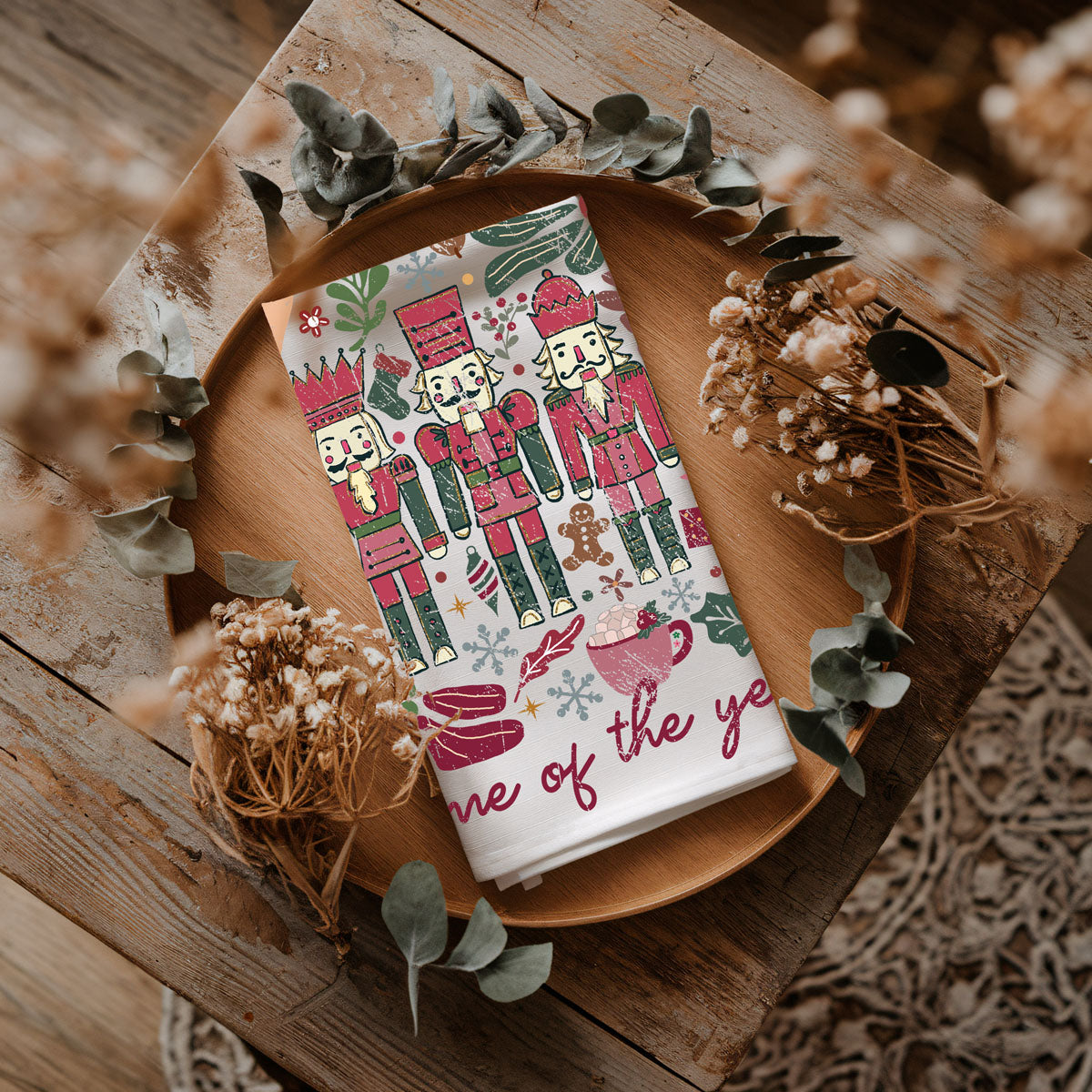 Boho Floral Nutcracker Towel