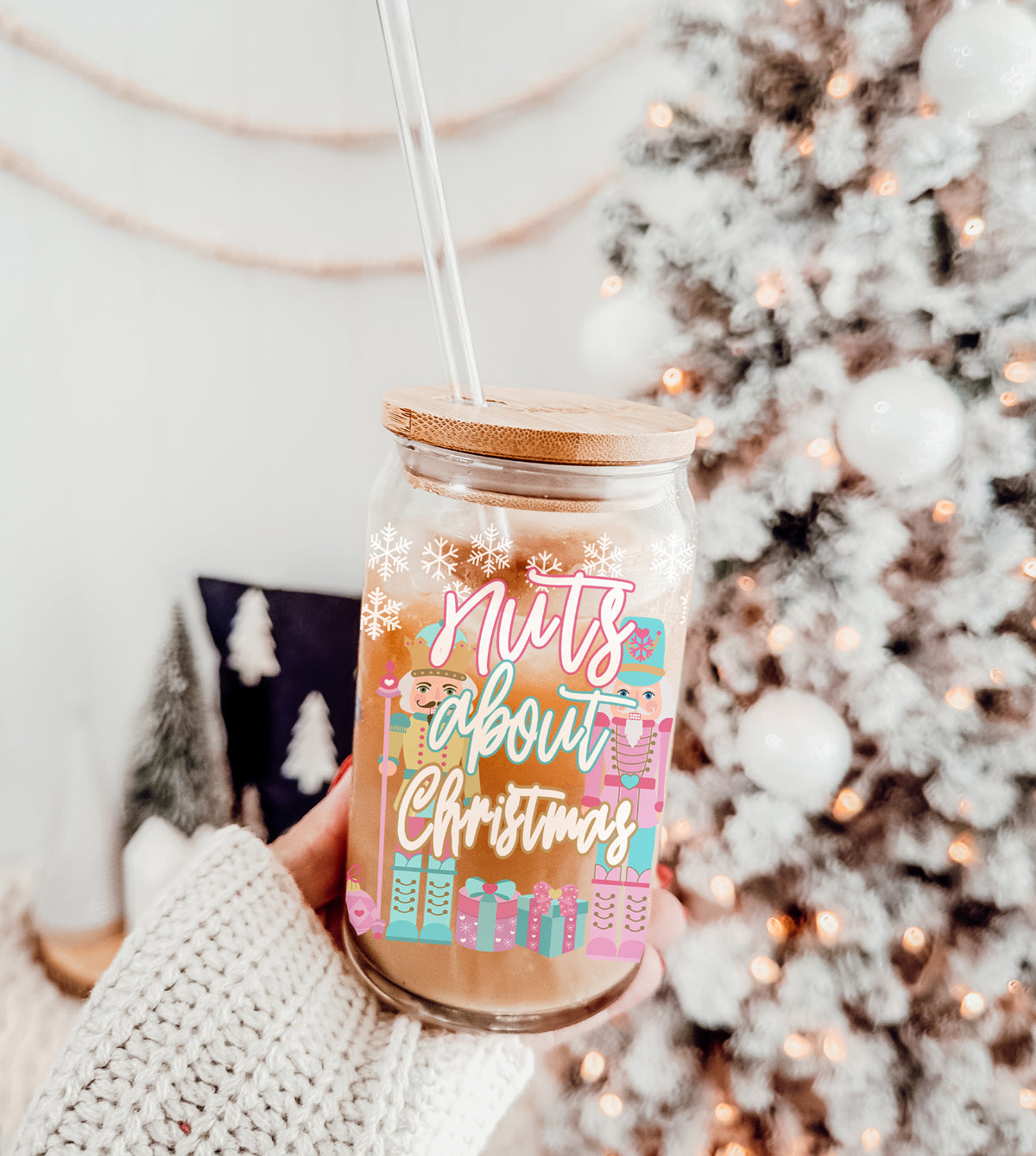 Nutcracker Nuts About Christmas Glass Cup