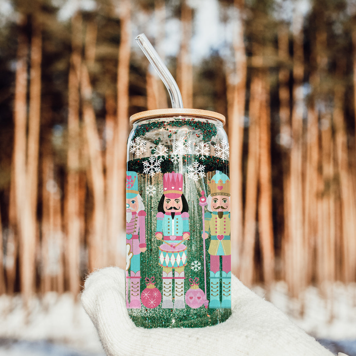 Nutcracker Nuts About Christmas Glass Cup