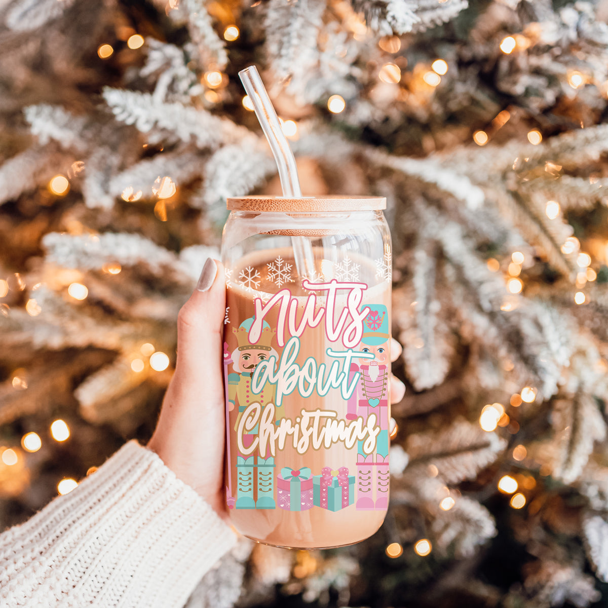 Nutcracker Nuts About Christmas Glass Cup