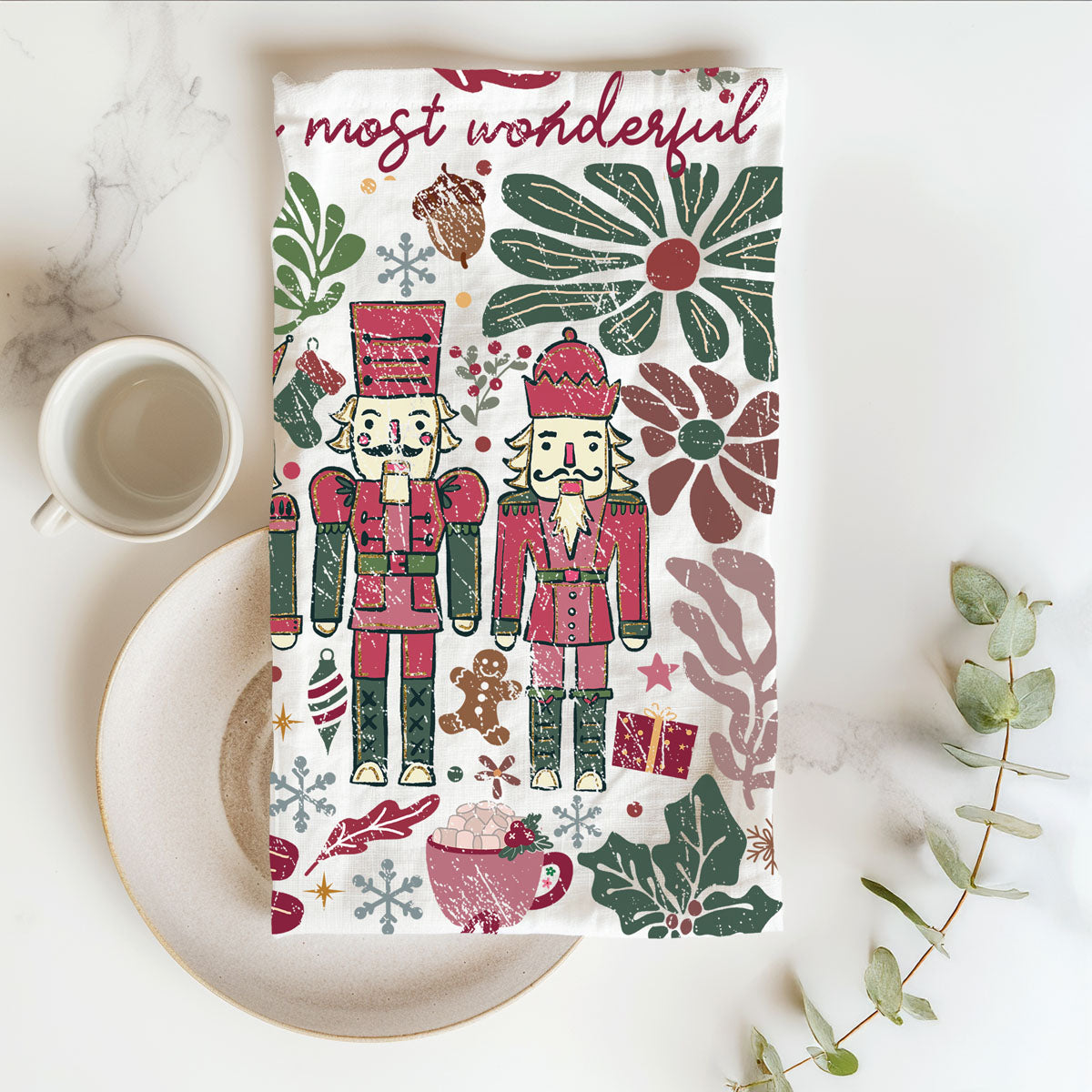Boho Floral Nutcracker Towel