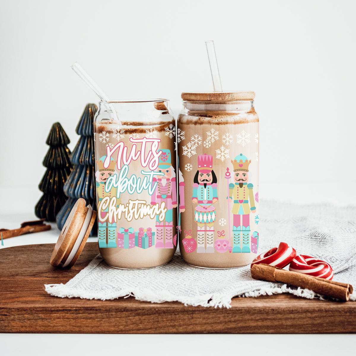 Nutcracker Nuts About Christmas Glass Cup