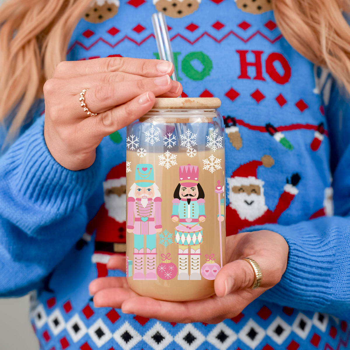 Nutcracker Nuts About Christmas Glass Cup
