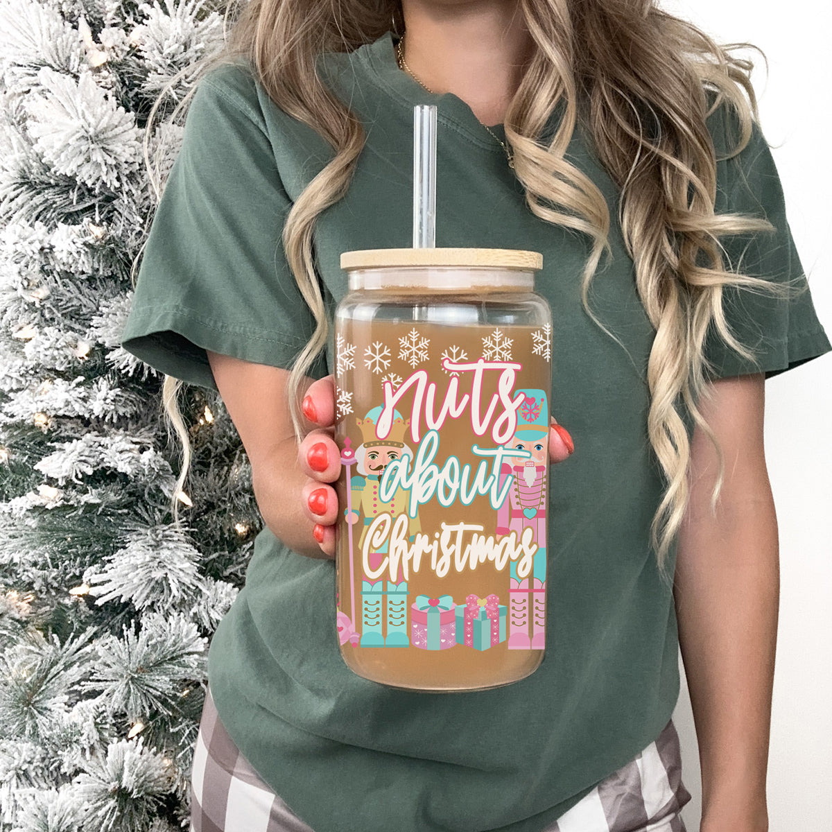 Nutcracker Nuts About Christmas Glass Cup