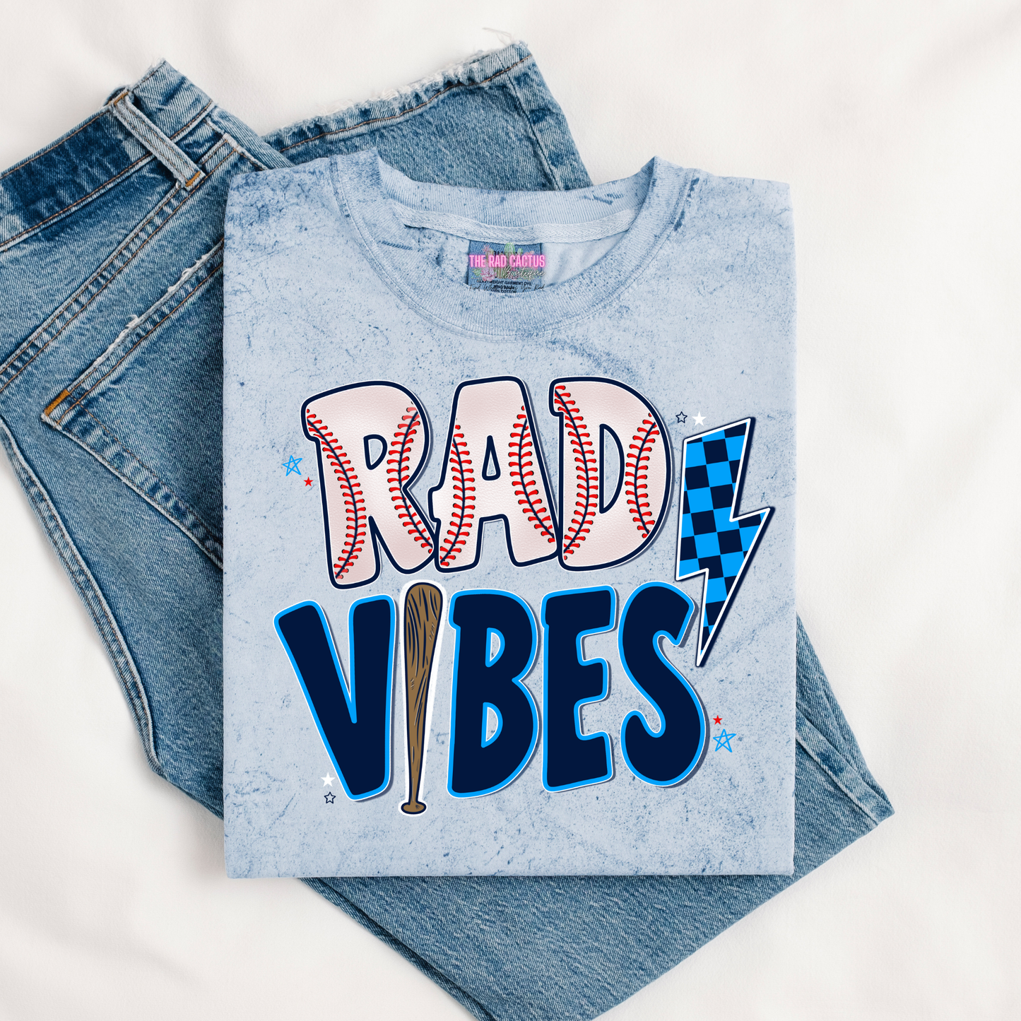 Rad Vibes Baseball Graphic Tee or Crewneck Sweatshirt
