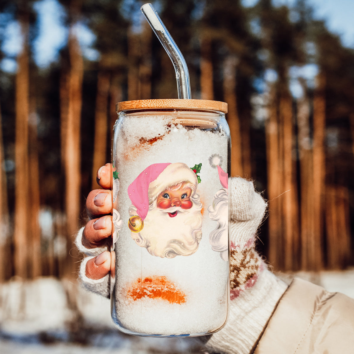 Vintage Pink Santa