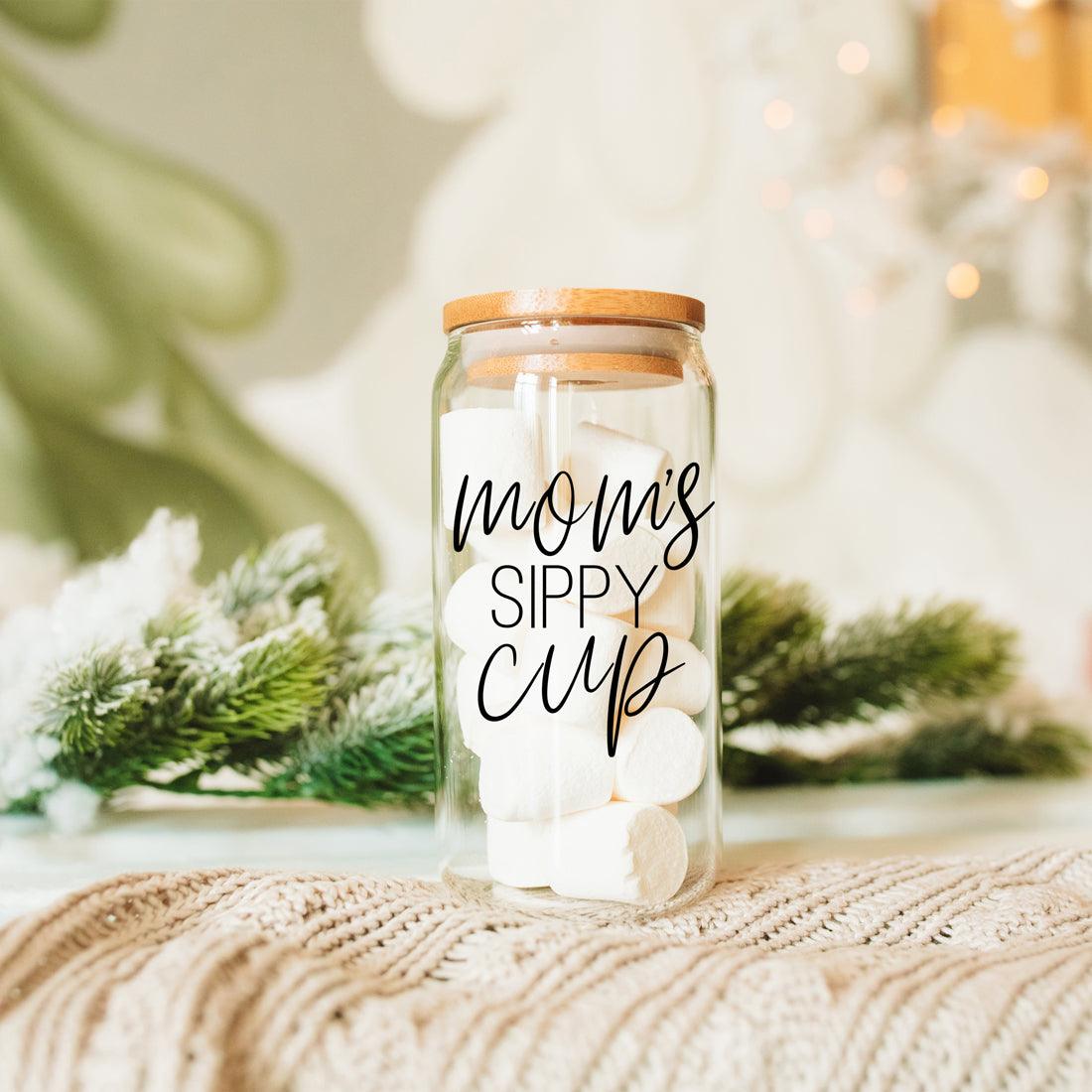 Mom's Sippy Glass Cup