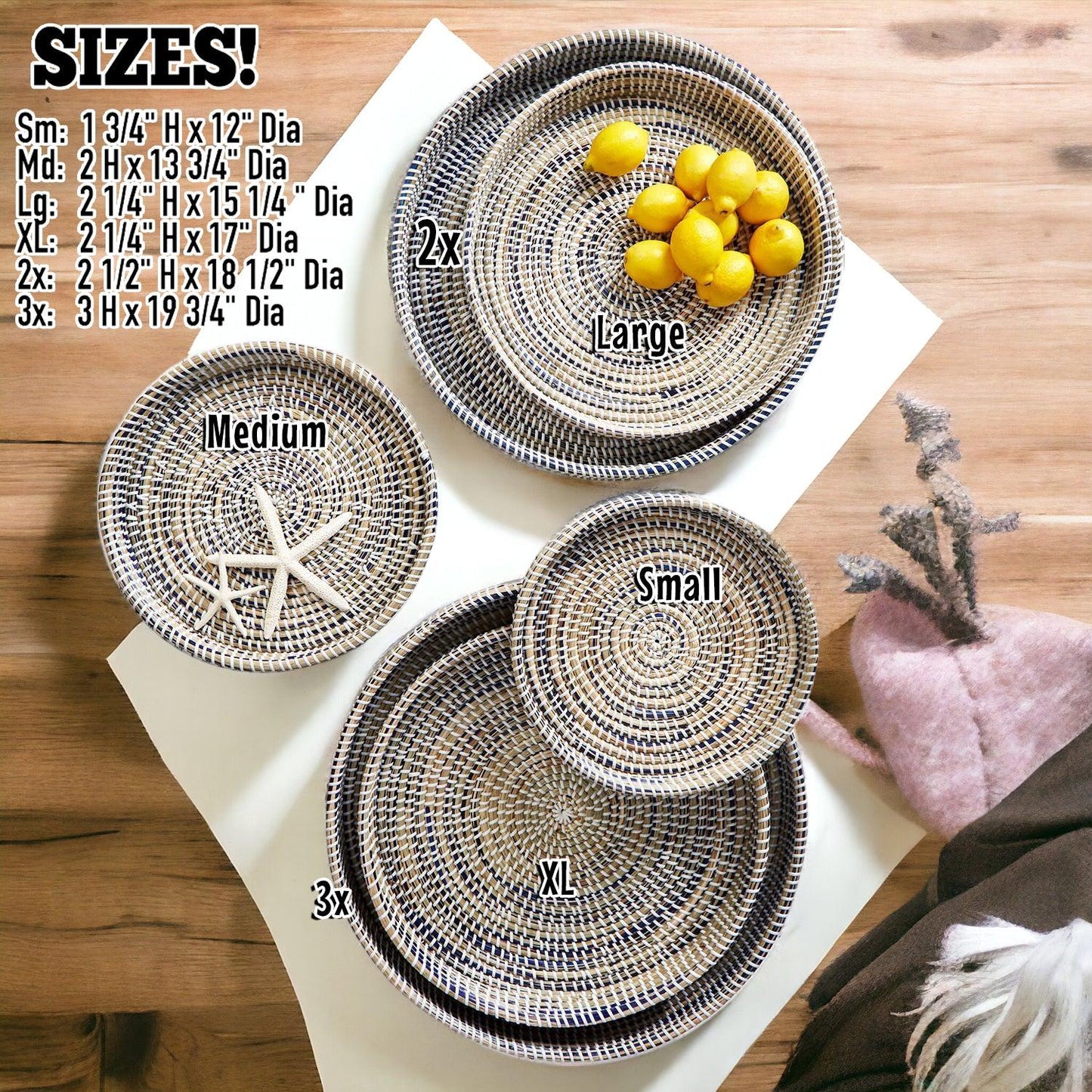 Boho Centerpiece Trays Decorative Accents