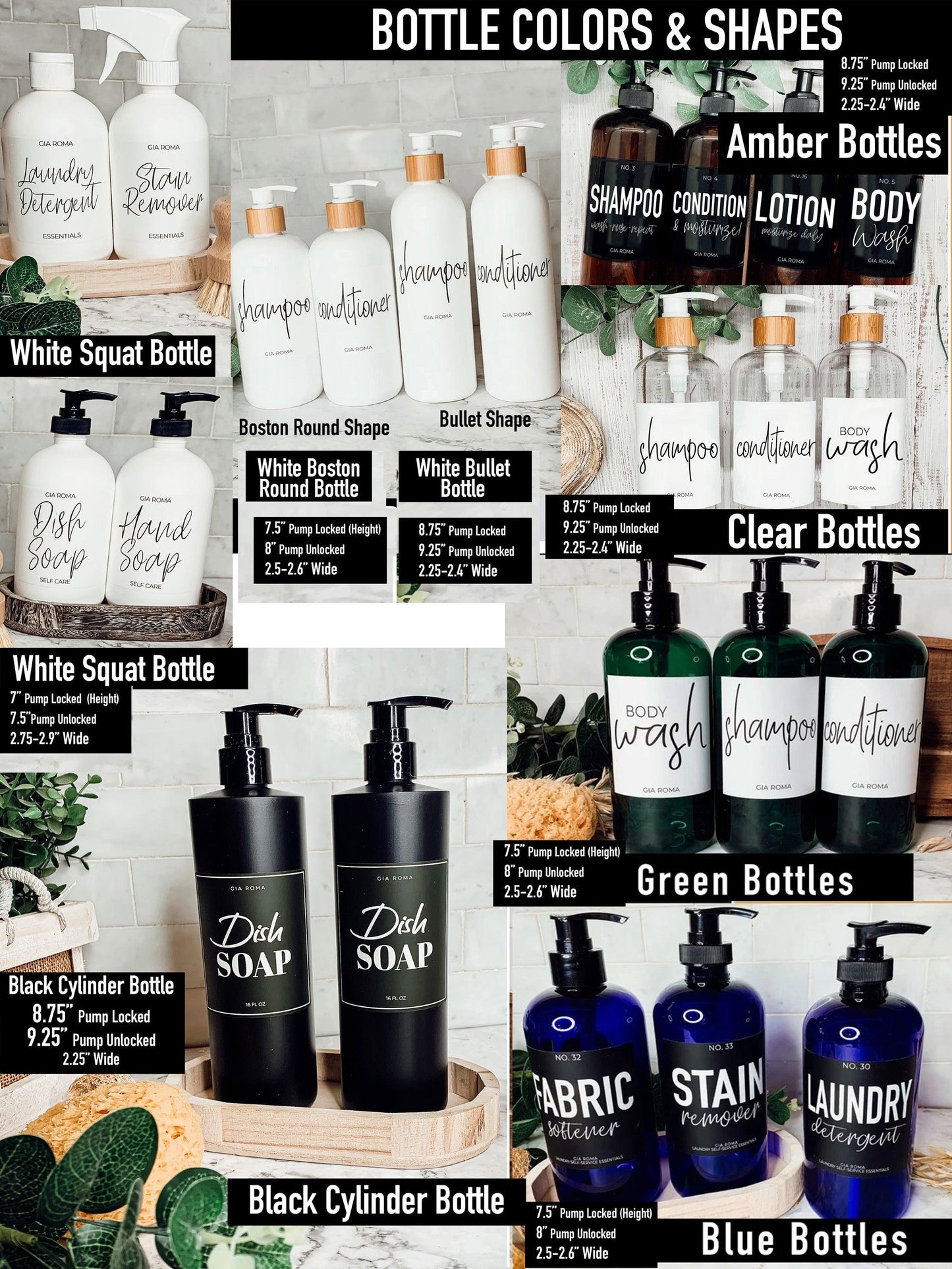 Reusable Soap Dispenser Sets for Home, Modern Soap Dispenser Sets