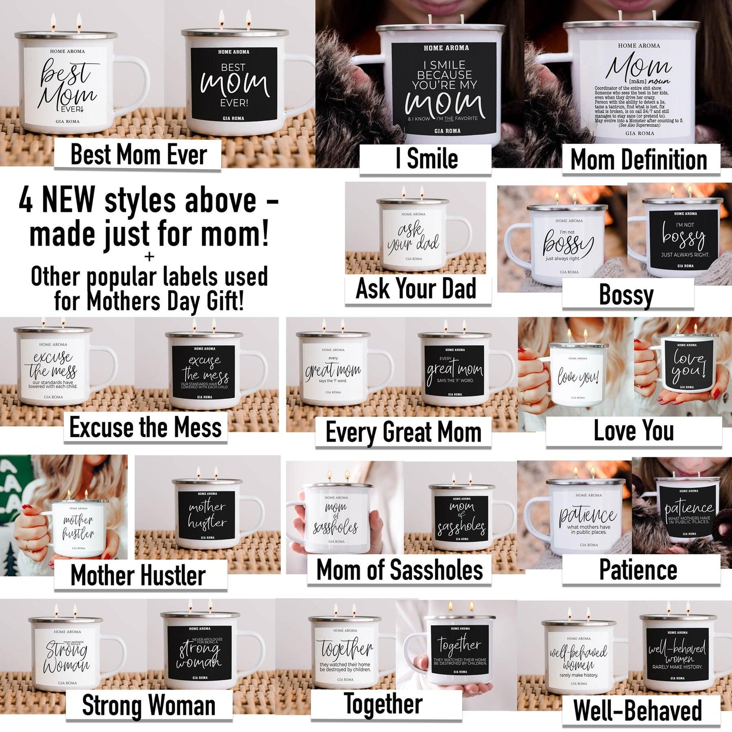 Mothers Day Candle Mug 16oz