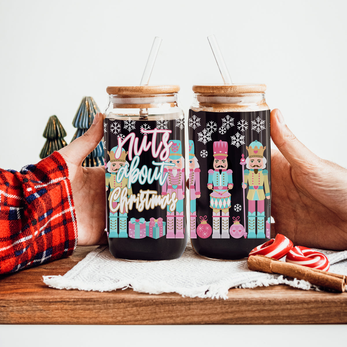 Nutcracker Nuts About Christmas Glass Cup