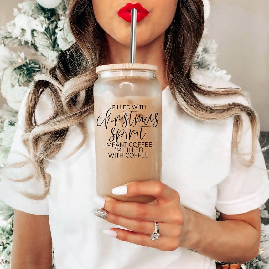 Christmas Spirit Glass Cup
