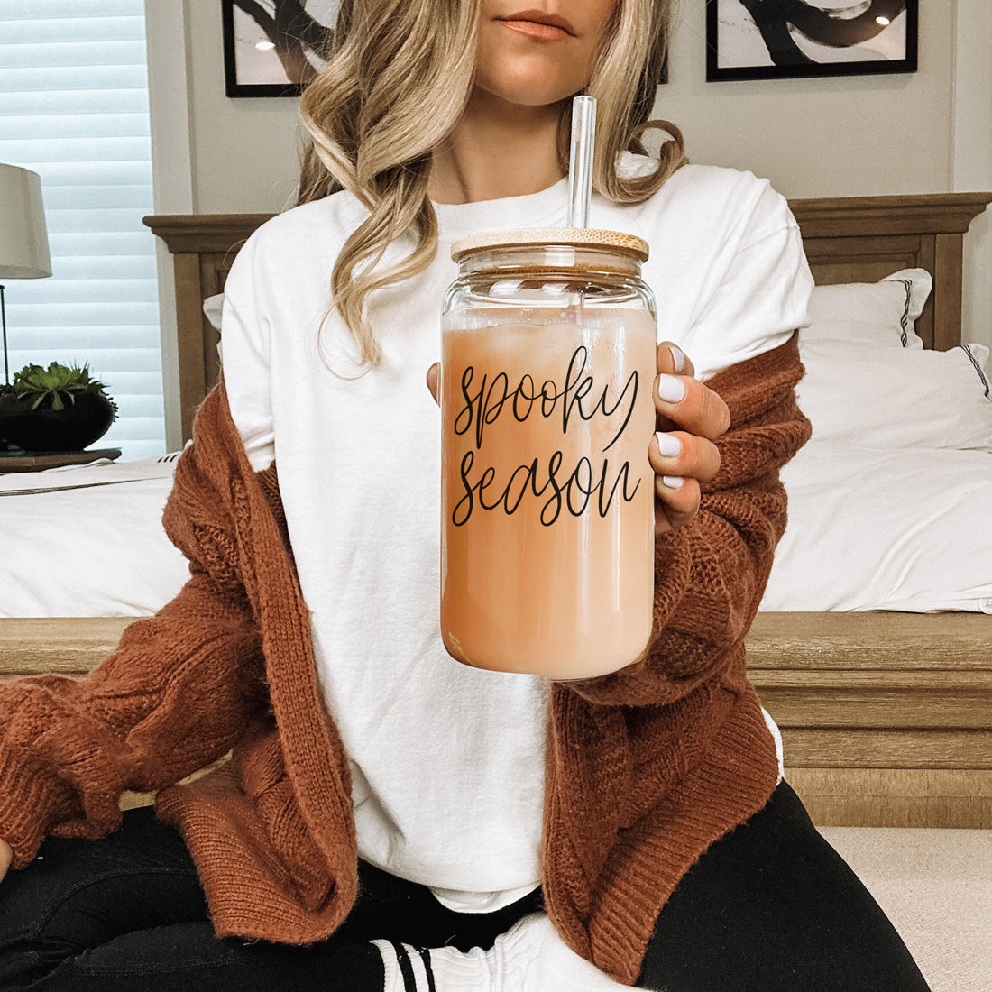 Halloween season eco friendly tumbler
Ghost season glass coffee tumbler gift
