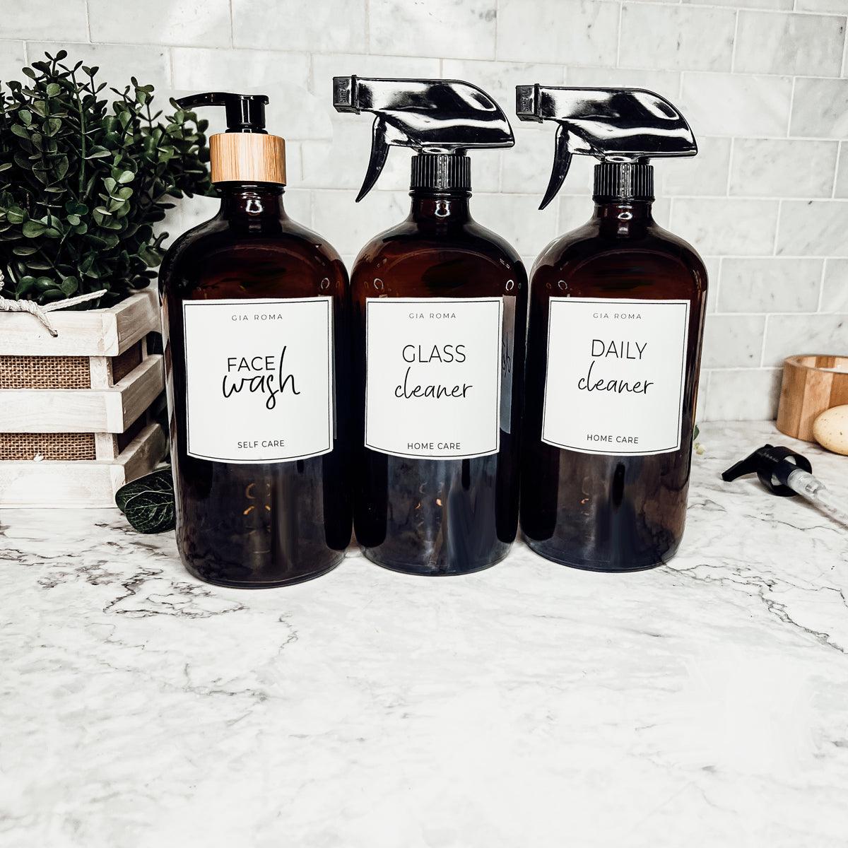 32oz Glass Amber Dispensers