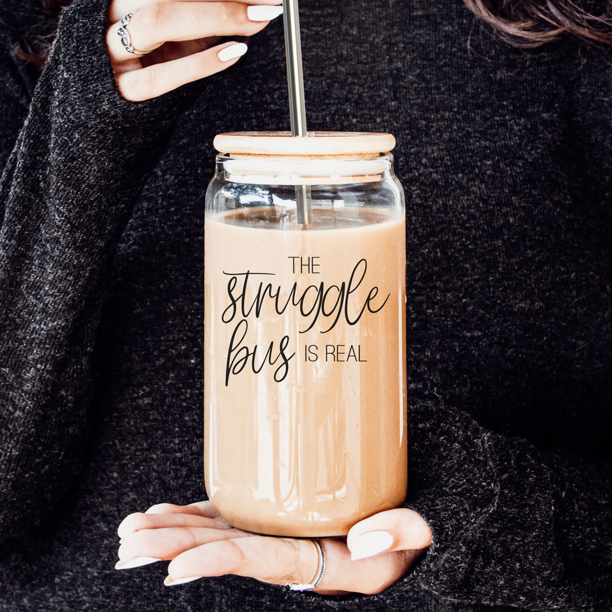 Struggle Bus Glass Cup