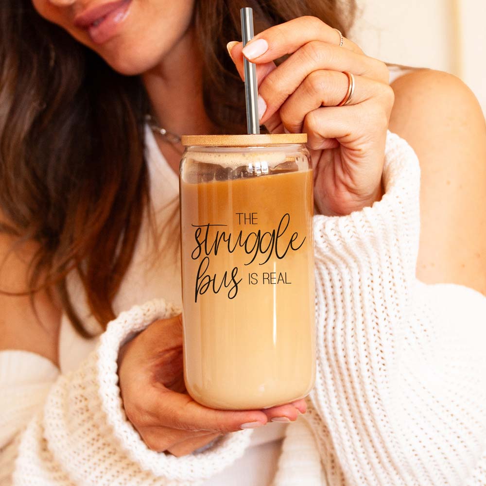 Struggle Bus Glass Cup