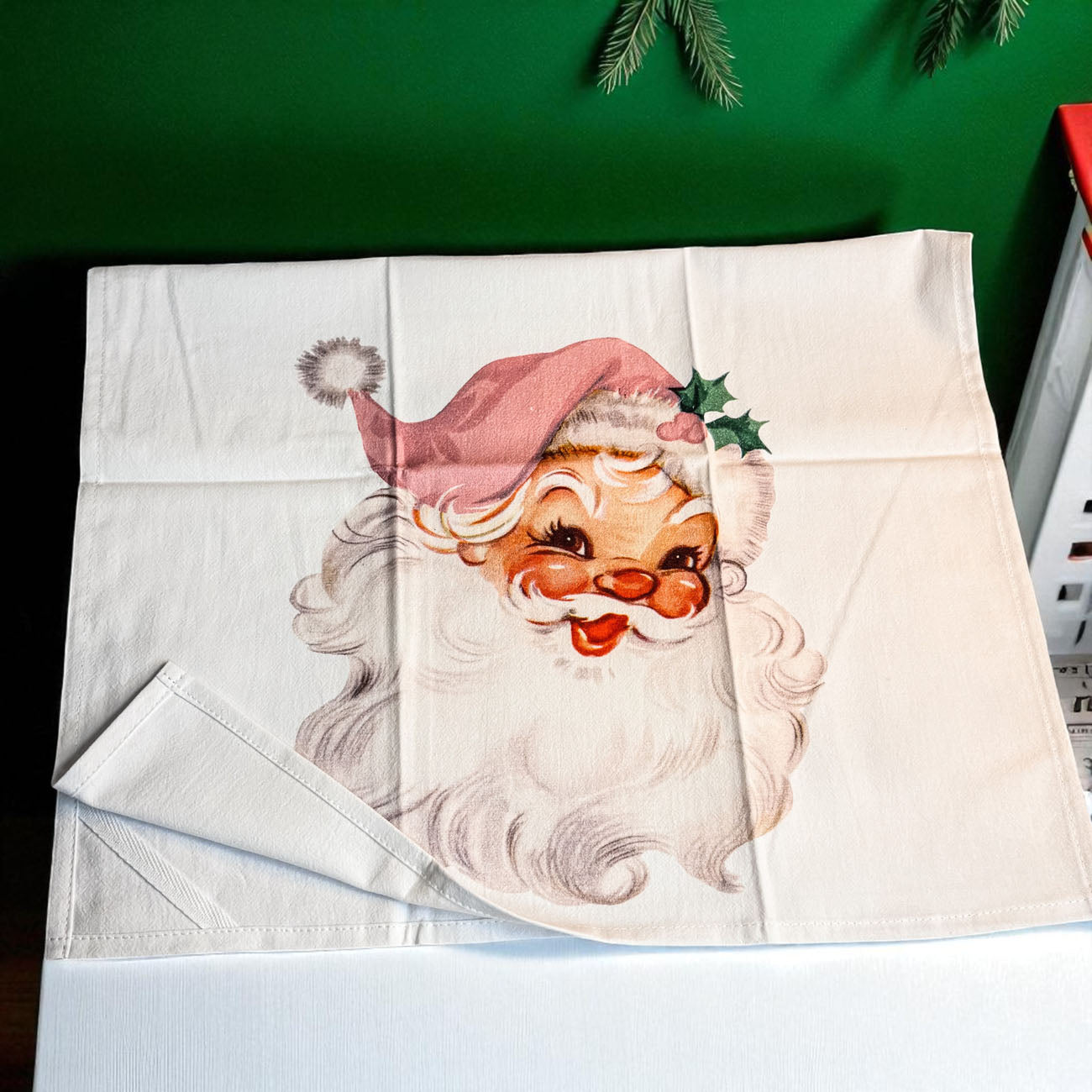 Pink Santa kitchen towel stocking stuffer
Holiday kitchen accessories gift pink
Christmas kitchen essentials pink Santa
Durable pink Christmas kitchen towel
Pink Christmas kitchen towel gift wrap