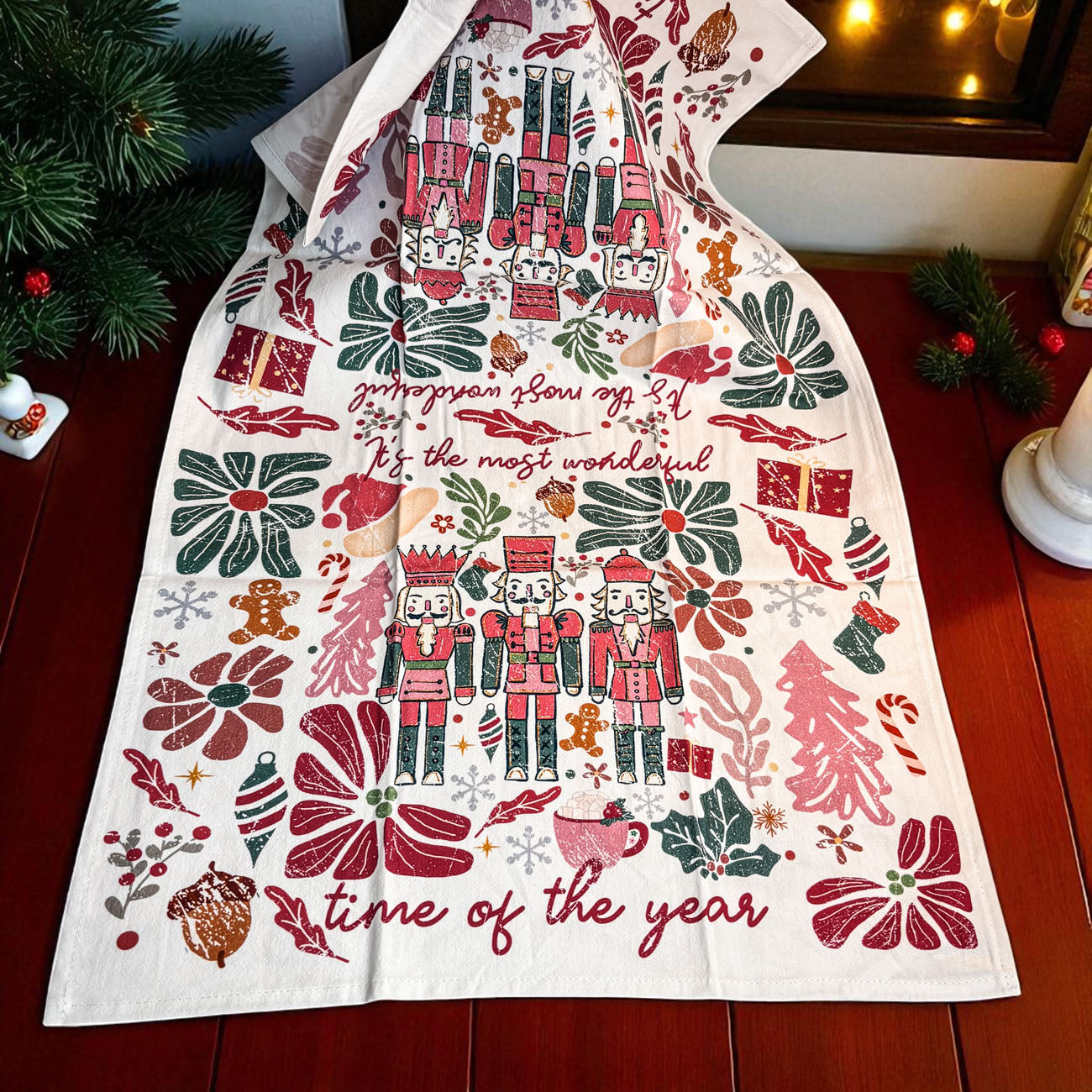 Boho Floral Nutcracker Towel