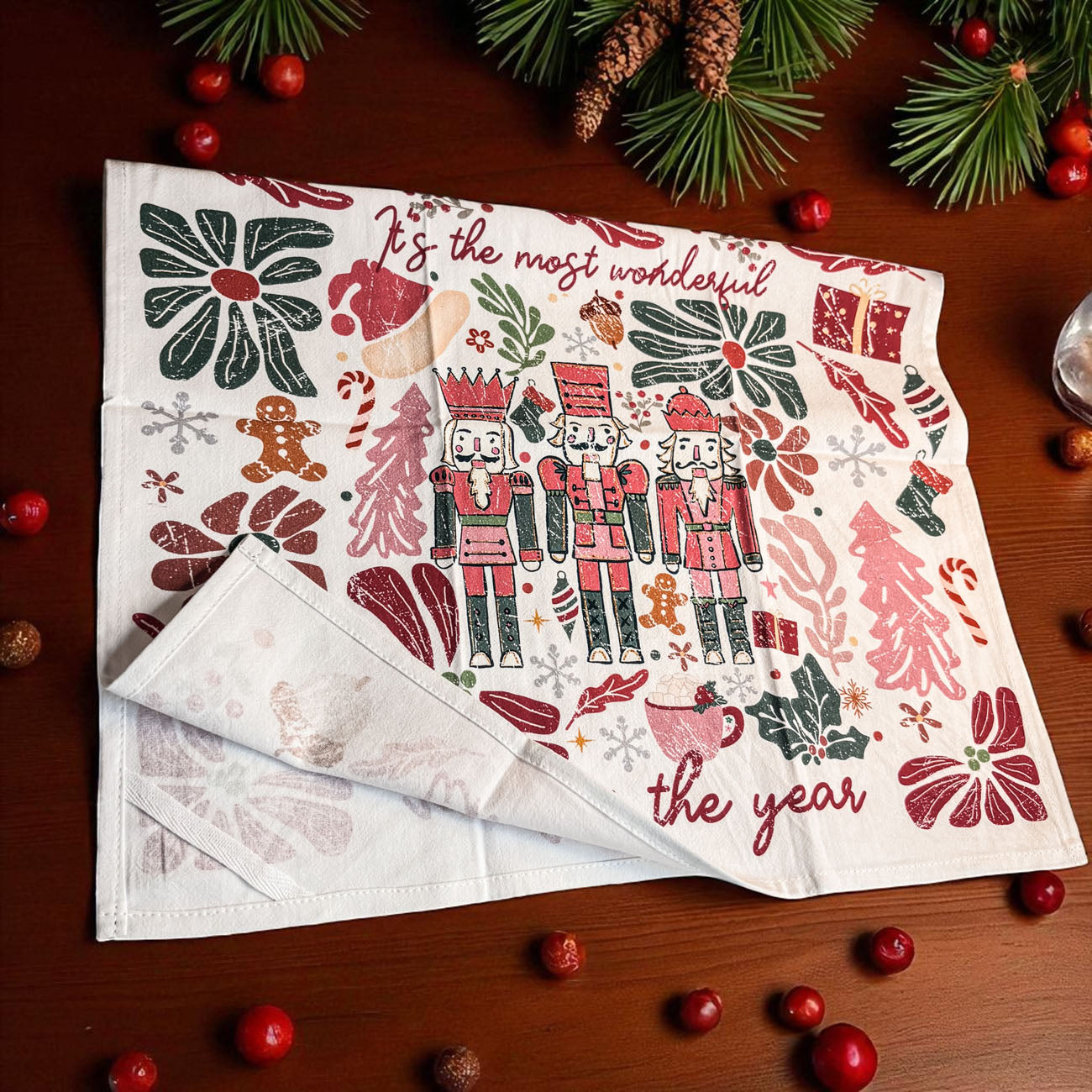 Boho Floral Nutcracker Towel