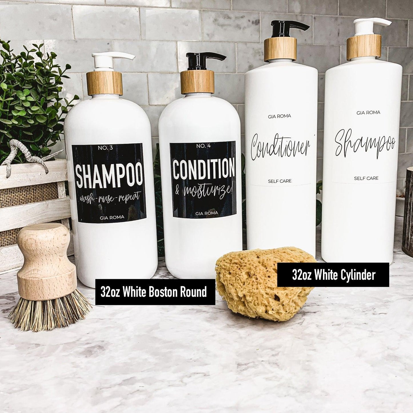 32oz Shower Dispenser Bottles - Blue