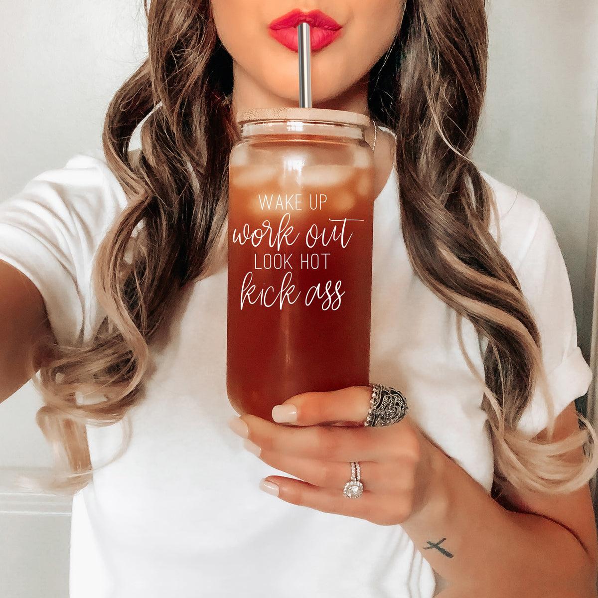 Wake Up Look Glass Cup