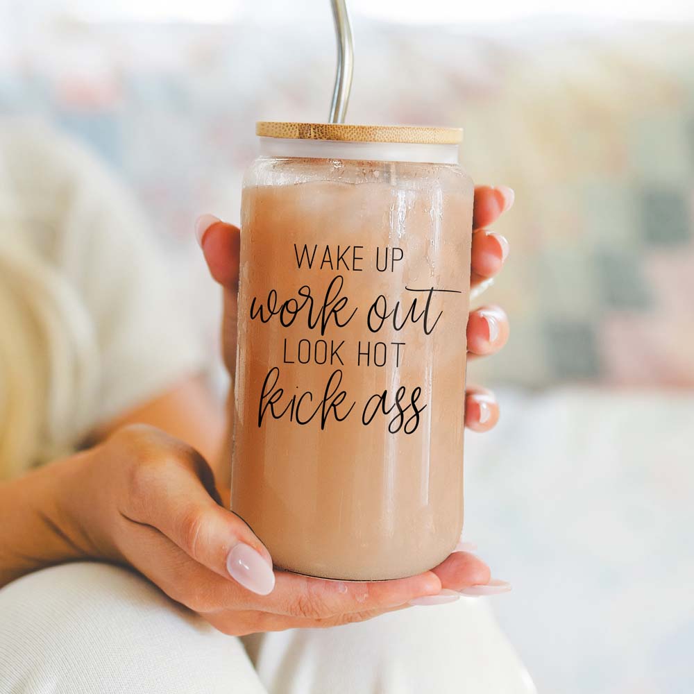 Wake Up Look Glass Cup