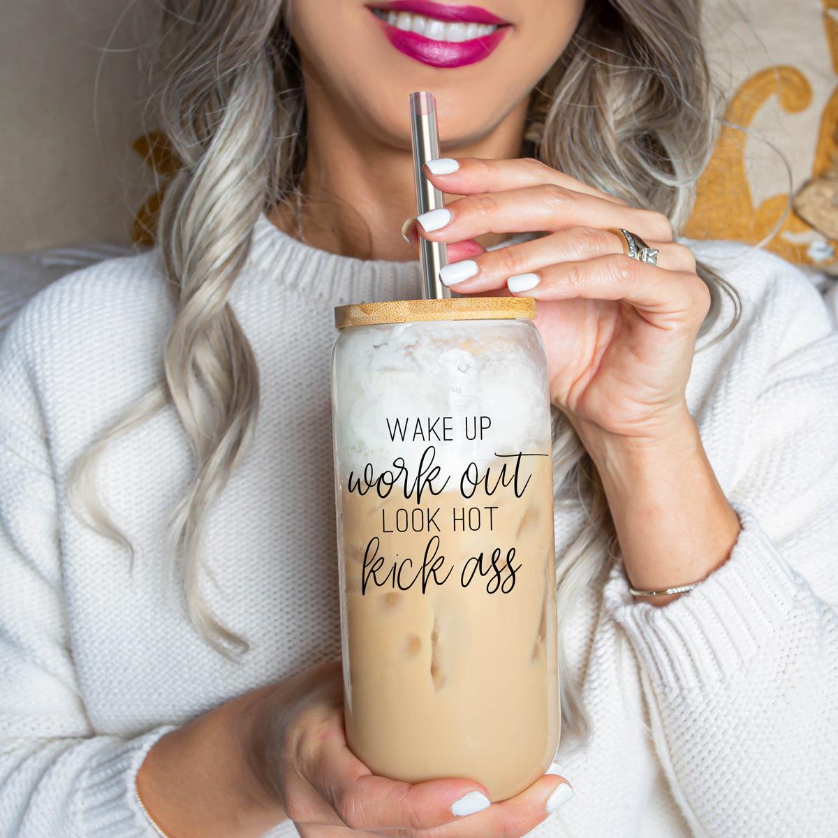 Wake Up Look Glass Cup